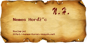 Nemes Horác névjegykártya